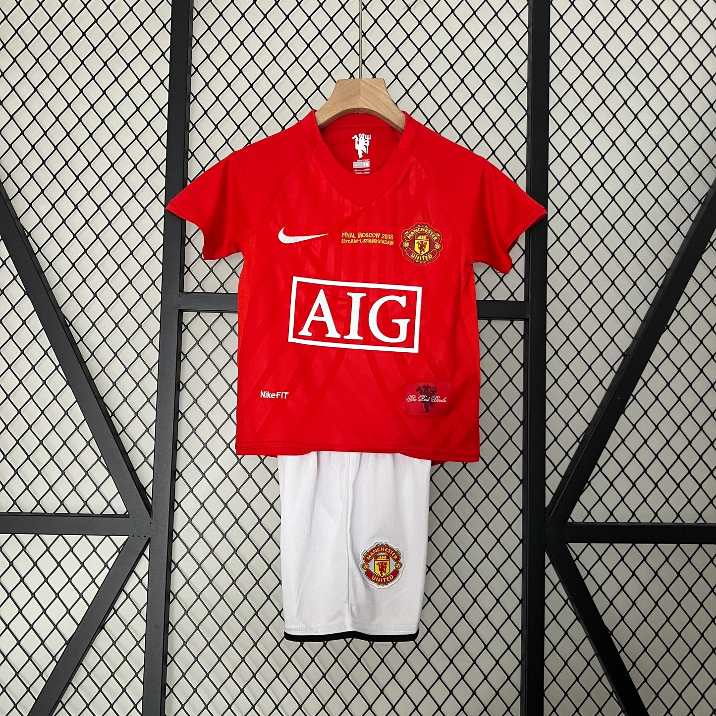 Kit Criança Principal Manchester United 2007/08 Champions League Version