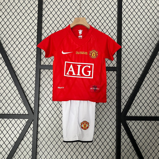 Kit Criança Principal Manchester United 2007/08 Champions League Version