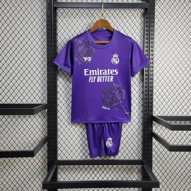 Kit Criança Y3 Purple Real Madrid 2024/25