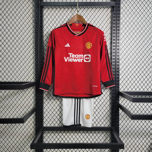 Maillot Manchester United Domicile Enfant Manches Longues 2023/24 