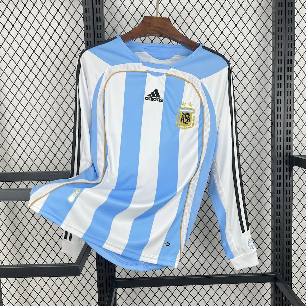 Camisola Principal Argentina 2006/07 Manga Comprida