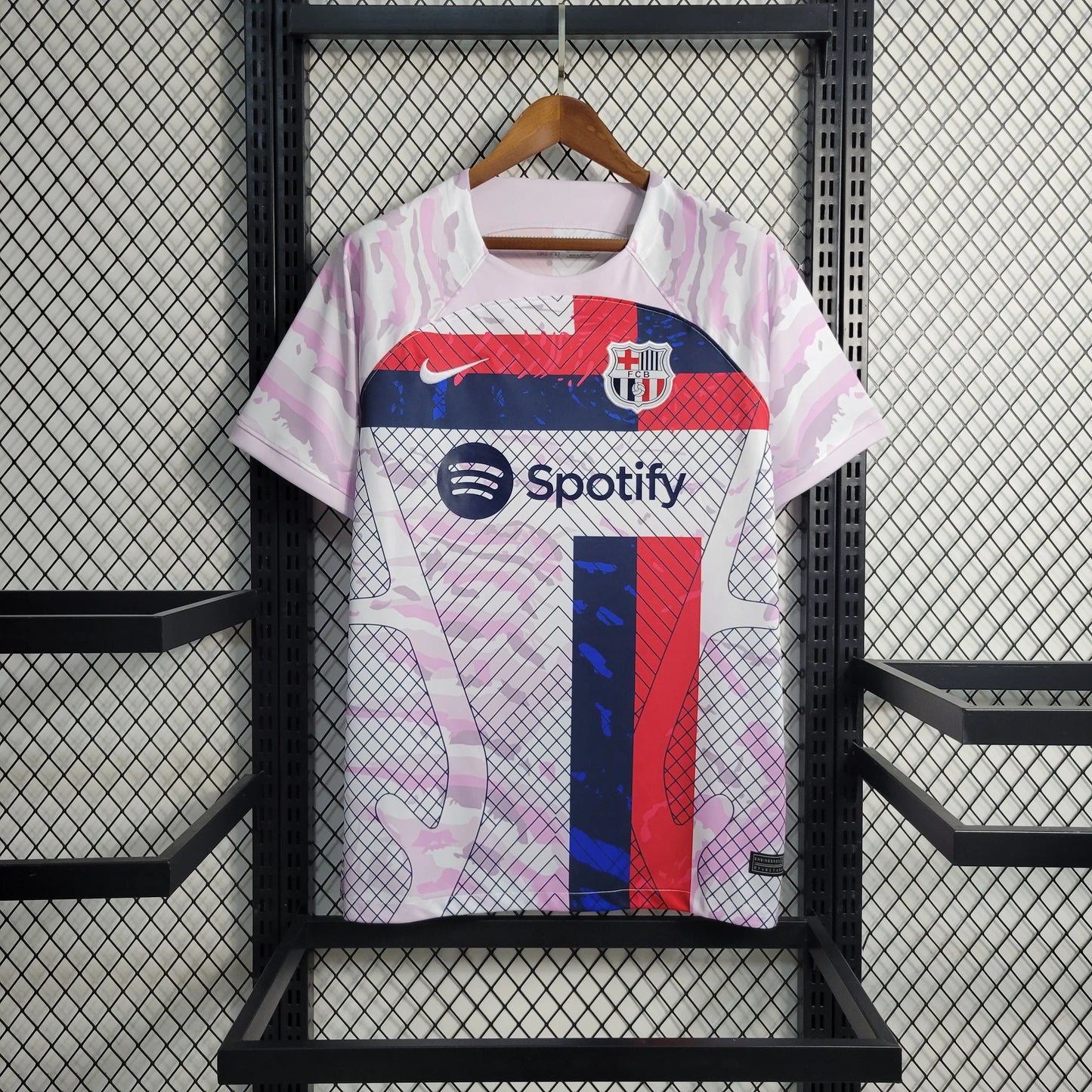 Maillot d'entraînement Barcelone blanc rose 2023/24 