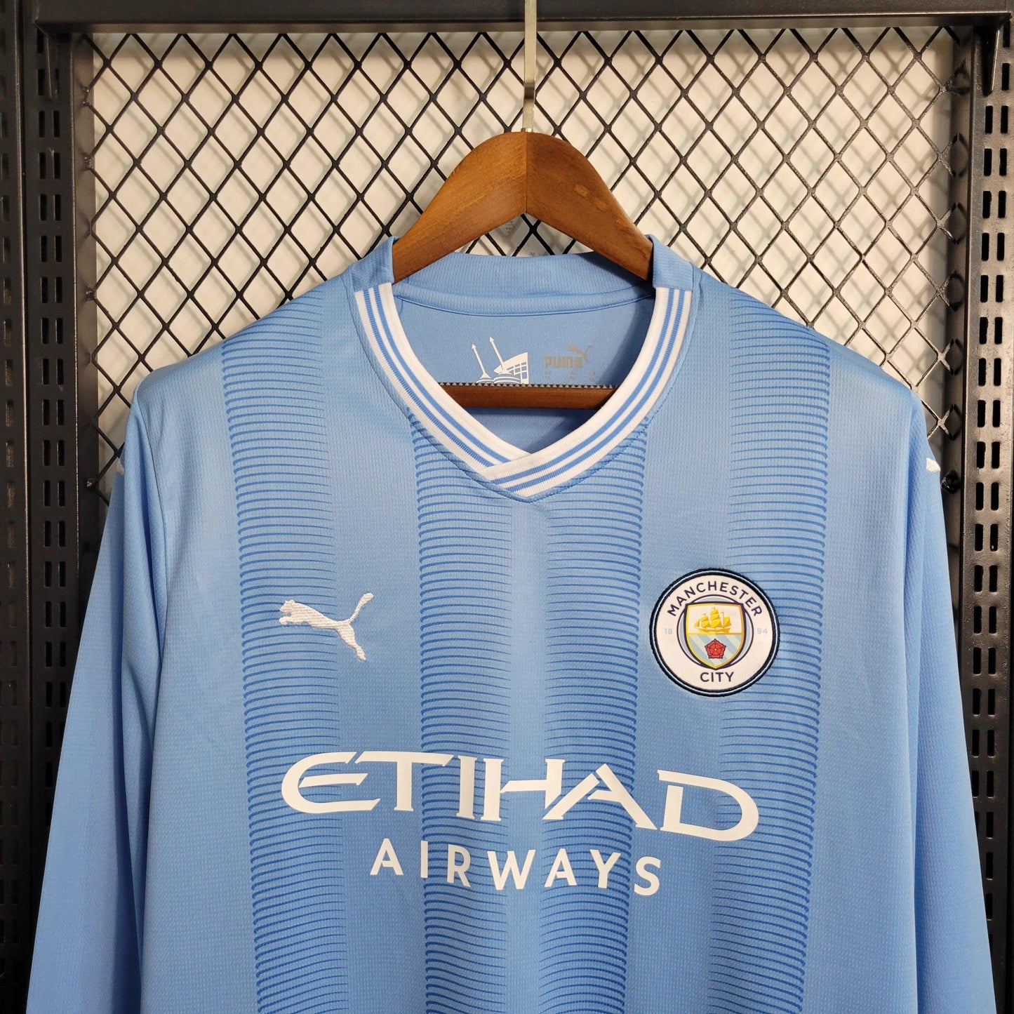 Camisola Principal Manchester City 2023/24 Manga Comprida