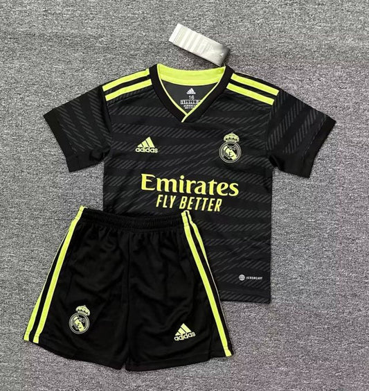 Black and Yellow Real Madrid 2023/24 Children's Kit