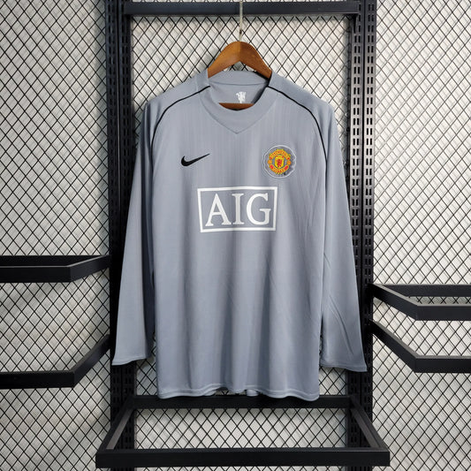 Maillot GK Gris Manchester United Manches Longues 2007/08 