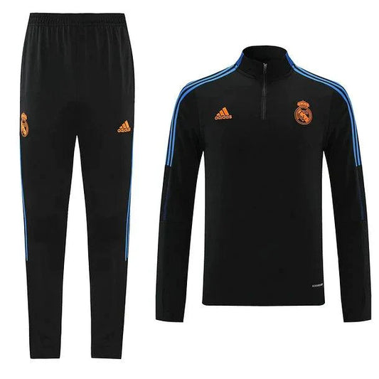 Survêtement Real Madrid noir et orange avec t-shirt