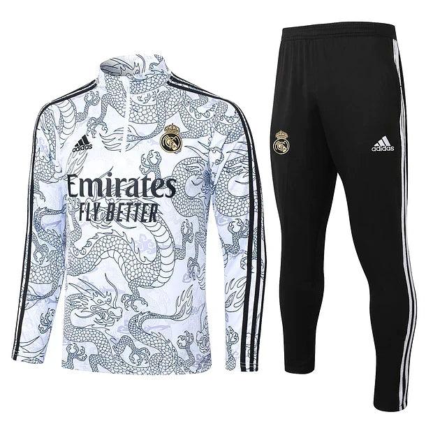 Survêtement Real Madrid Dragon Blanc avec T-shirt