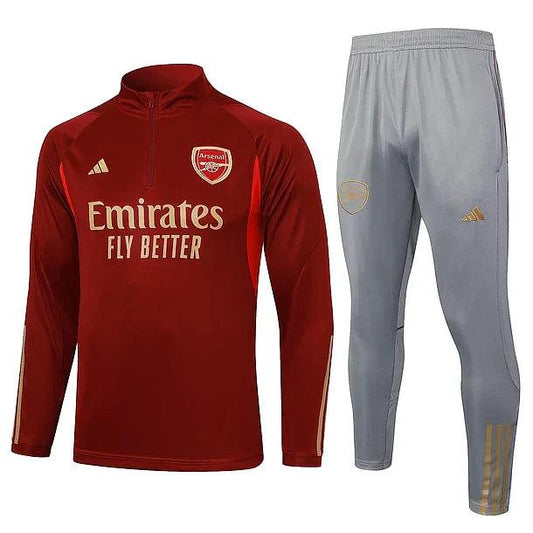 Survêtement avec maillot Arsenal rouge et gris 2023/24