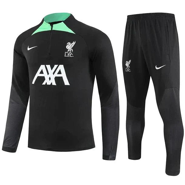 Survêtement avec maillot Liverpool noir et vert 2023/24