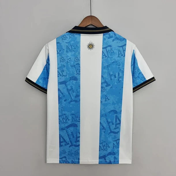 Maillot Édition Commémorative Blanc Bleu Argentine 2022 