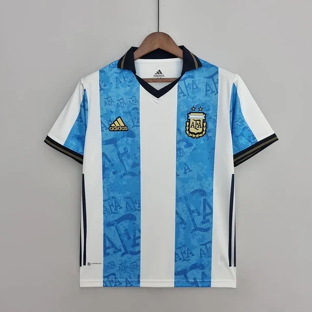 Maillot Édition Commémorative Blanc Bleu Argentine 2022 