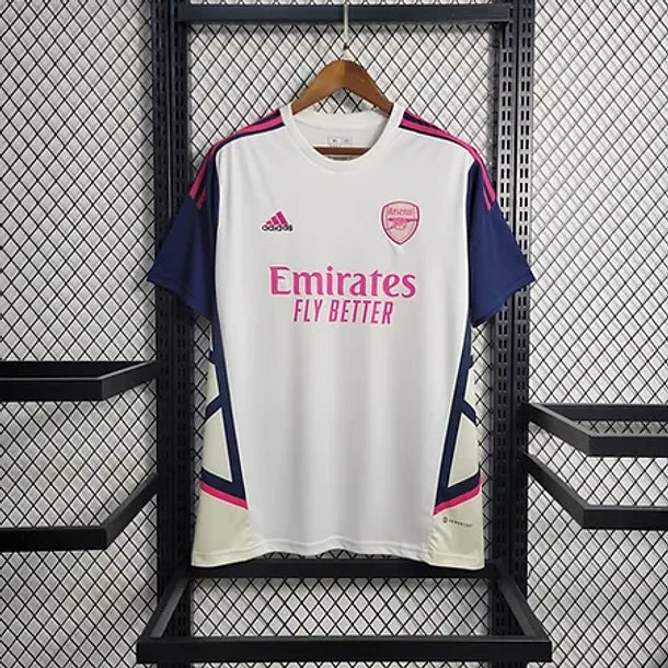 Arsenal White and Pink 2023/24 Training Shirt