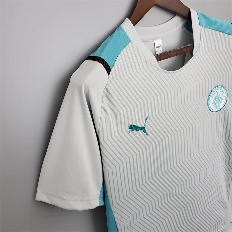 Maillot d'entraînement Manchester City gris blanc 2021/22 