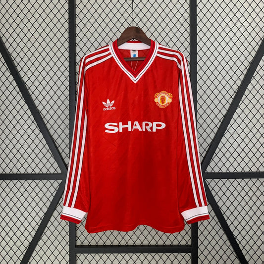 Camisola Principal Manchester United Manga Comprida 86/88