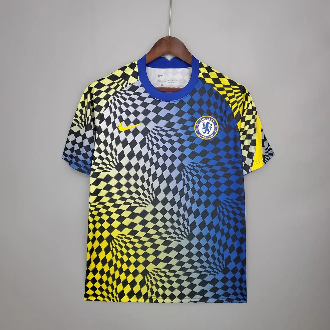 Maillot d'entraînement Chelsea bleu et jaune 2021/22 