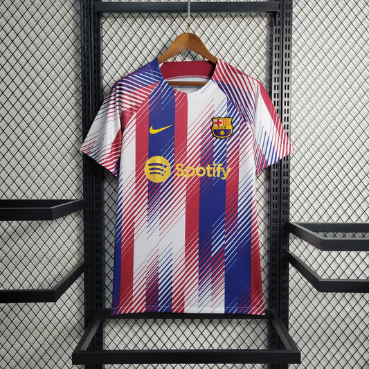 Barcelona Camisola de Treino White Blue and Red 2023/24